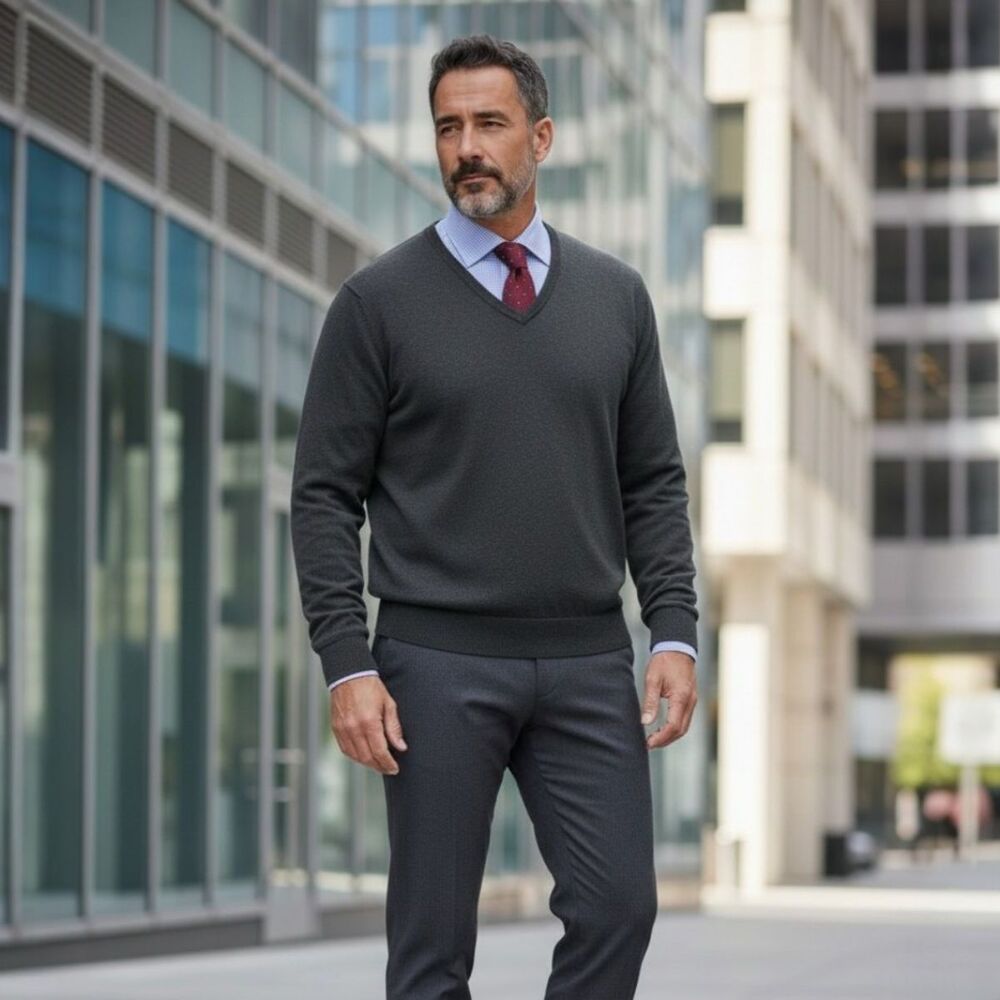 Peter Millar Preppy Old Money Sweater Mens Small V-neck Silk Cotton Cashmere